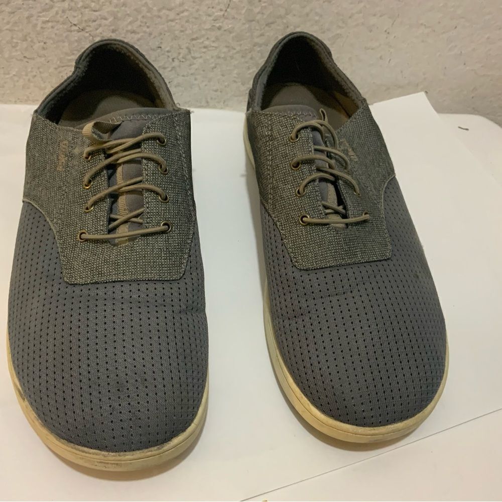 Olukai Men's Nohea Moku Slip On Shoes Charcoal Clay liknew size 10